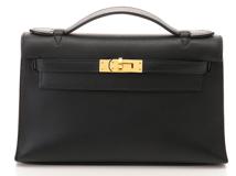 Hermès　エルメス　ハンドバッグ　ポシェットケリー　ブラック　ゴールド金具　Z刻印　2021年頃製造　【471】L