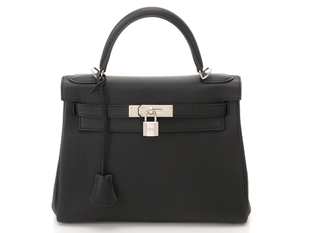 HERMES　エルメス　ケリー２８　トゴ　ブラック　SV　内縫い　C刻印（2018年頃）　2143700201891【432】