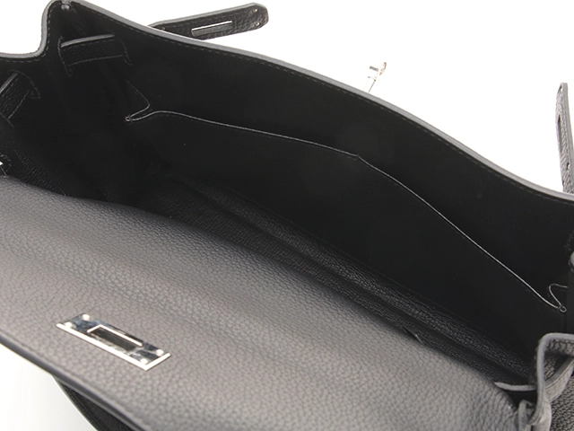HERMES　エルメス　ケリー２８　トゴ　ブラック　SV　内縫い　C刻印（2018年頃）　2143700201891【432】
