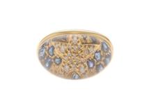 JEWELRY ノンブランドジュエリー リング 12号 K18/クォーツ/サファイア/ダイヤモンド0.10ct/重さ約12.0g【472】YY