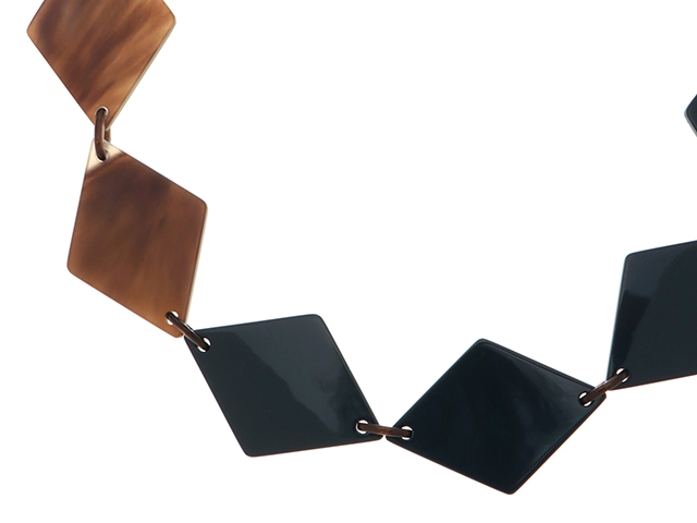 HERMES エルメス ディーヴァ ネックレス ブルーグリーン/ブラウン バッファローホーン 2143700202430 【432】