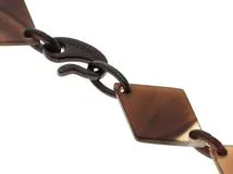 HERMES エルメス ディーヴァ ネックレス ブルーグリーン/ブラウン バッファローホーン 2143700202430 【432】