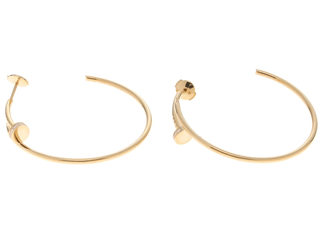 Cartier　カルティエ　ジュストアンクルフープ　　ピアス　K18 ゴールド　ダイヤモンド  　10.7g  【471】N