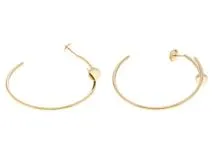 Cartier　カルティエ　ジュストアンクルフープ　　ピアス　K18 ゴールド　ダイヤモンド  　10.7g  【471】N