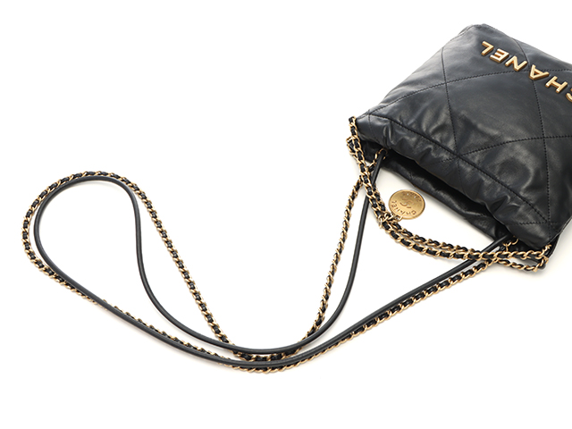 CHANEL シャネル ショルダーバッグ 黒x茶 - 4500125E0022 CHANEL シャネル ショルダーバッグ CHANEL22ミニ ハンドバッグ
