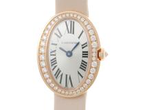CARTIER　カルティエ　ミニベニュワール・ダイヤベゼル　クォーツ　レディース　PG/革　シルバー/Dベゼル　WJBA0025　【432】　【2143700203987】