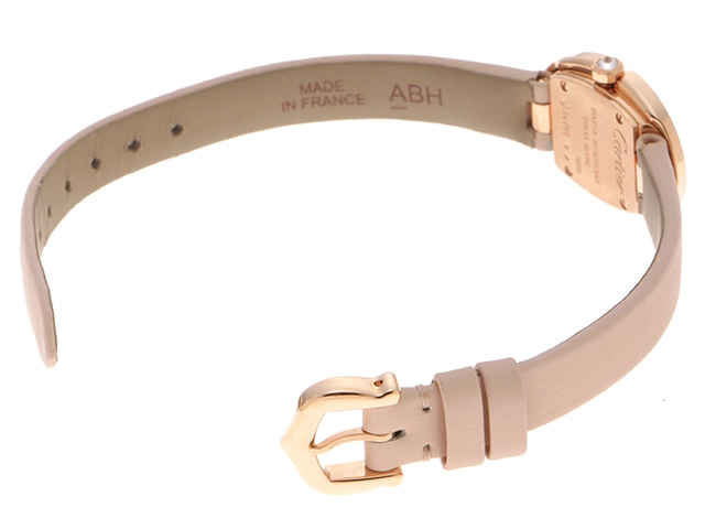 CARTIER　カルティエ　ミニベニュワール・ダイヤベゼル　クォーツ　レディース　PG/革　シルバー/Dベゼル　WJBA0025　【432】　【2143700203987】