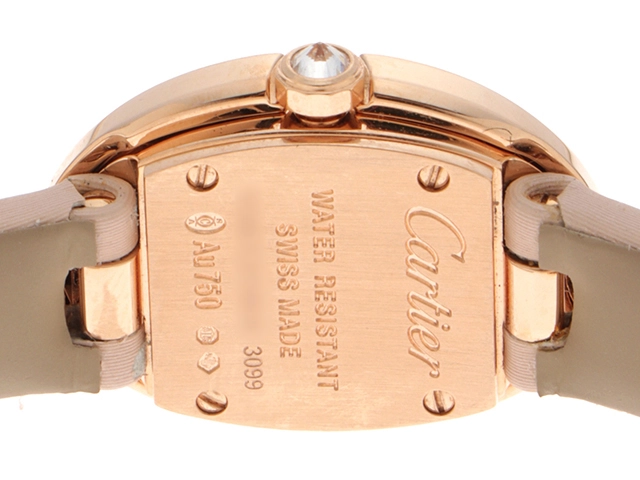 CARTIER　カルティエ　ミニベニュワール・ダイヤベゼル　クォーツ　レディース　PG/革　シルバー/Dベゼル　WJBA0025　【432】　【2143700203987】