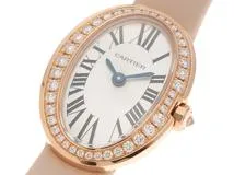 CARTIER　カルティエ　ミニベニュワール・ダイヤベゼル　クォーツ　レディース　PG/革　シルバー/Dベゼル　WJBA0025　【432】　【2143700203987】