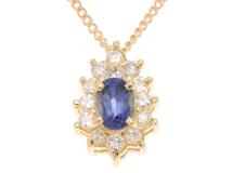JEWELRY　ジュエリー　ネックレス　K18　サファイア0.40ct　ダイヤモンド0.15ct　約2.4g　2143700205011【207】