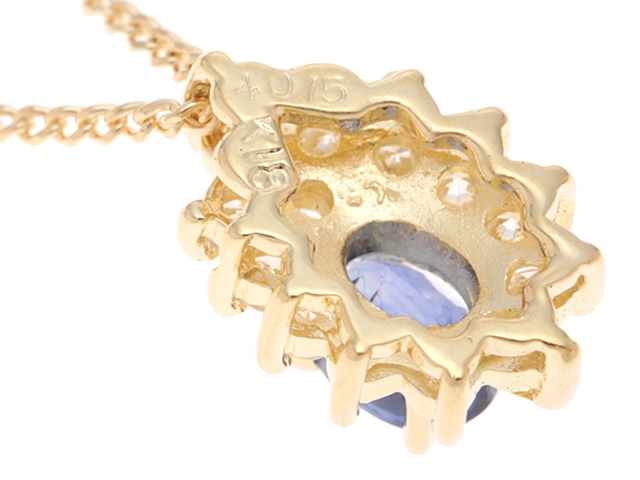 JEWELRY　ジュエリー　ネックレス　K18　サファイア0.40ct　ダイヤモンド0.15ct　約2.4g　2143700205011【207】