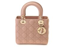 DIOR ディオール カナージュ　 レディディオールハンドバッグ スモール　ピンク/GP　433