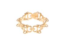 GUCCI　グッチ　GGチェーン 　リング　K18 ゴールド　約11号　約2.2g　2143700206803【432】