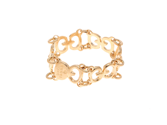 GUCCI グッチ GGチェーン リング K18 ゴールド 約11号 約2.2g