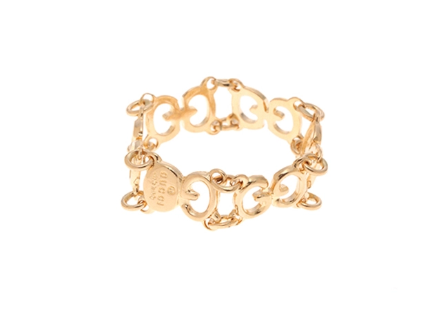 GUCCI　グッチ　GGチェーン 　リング　K18 ゴールド　約11号　約2.2g　2143700206803【432】