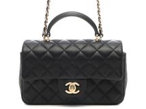 CHANEL　シャネル　ミニマトラッセ20 トップハンドルチェーンショルダー　ブラック/ＳＶ　ラムスキン　【471】　Y