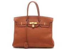 HERMES　エルメス　バッグ　バーキン35　コニャック/GP金具　トリヨンクレマンス　□H刻印【431】2143700208654