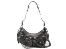 BALENCIAGA　バレンシアガ　ル・カゴールショルダーバッグ　スモール　パールブラック　ラインストー　エンボスクロコレザー　【430】2143700209644