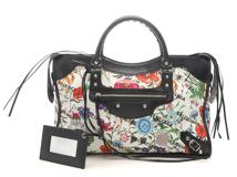 GUCCI　グッチ　GGフローラ ネオクラシック　 BALENCIAGAコラボ　　ホワイト/ブラック キャンバス/レザー　ショルダーバッグ　【472】YN