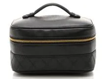 CHANEL シャネル ビコローレ横型バニティ ブラック/GP カーフ