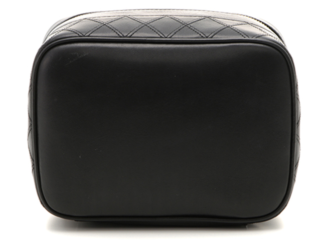CHANEL シャネル ビコローレ横型バニティ ブラック/GP カーフ