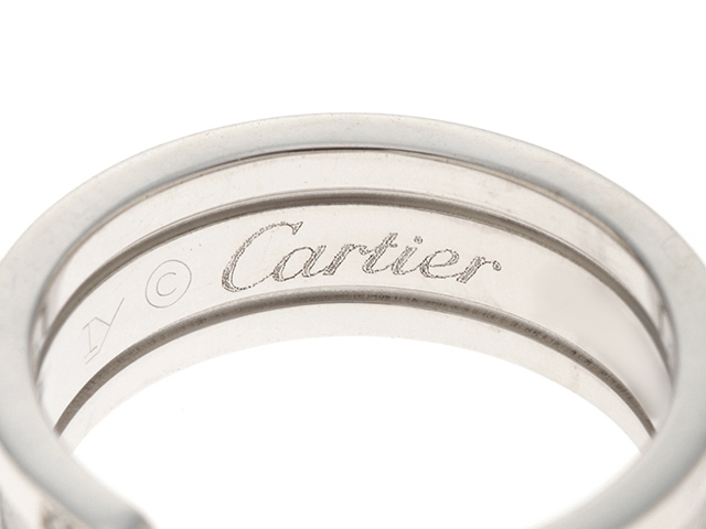 Cartier カルティエ　C2リング　指輪　K18WG　ホワイトゴールド　ダイヤモンド　6.8g　48号（日本サイズ8号）　【432】