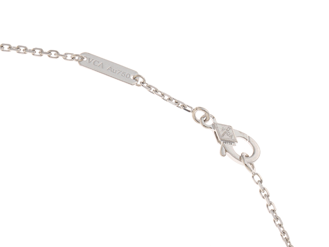 Van Cleef & Arples ヴァンクリーフ＆アーペル 　ヴィンテージアルハンブラネックレス　ホワイトゴールド　白蝶貝　VCARF48700　 2143800157869　【437】