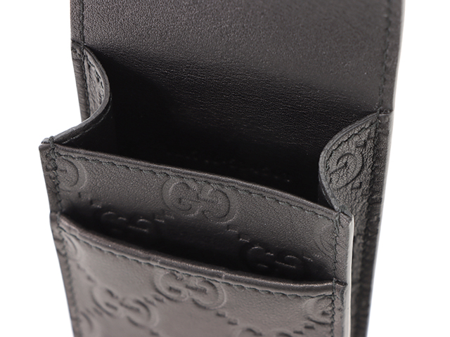 【新品同様】GUCCI グッチ シガレットケース ブラック　黒　シマ　レザー 楽天市場】GUCCI グッチ タバコケースシガレットケース エンボス