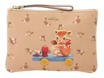 COACH コーチ セカンドポーチ ベージュ キャンバス/カーフ F34304