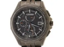 CITIZEN シチゼン アテッサ ブラックチタンシリーズ AT9097-54E ブラック ソーラー電波 メンズ2143800167721【432】  の購入なら「質」の大黒屋（公式）