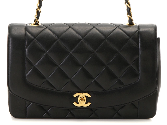 CHANEL シャネル ダイアナマトラッセ チェーンショルダー ラムスキン ブラック ゴールド金具【471】2143800179410  の購入なら「質」の大黒屋（公式）