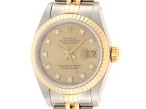ROLEX　ロレックス　デイトジャスト　69173G　シャンパン10PD文字盤　イエローゴールド/ステンレス　YG/SS　S番　1993年頃　レディース　自動巻き　2143800182274【432】