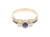 JEWELRY　ジュエリー　リング　K18　イエローゴールド　サファイヤS0.61ct/0.26ct　ダイヤモンドD0.29ct 　約4.6g　#17　2143800186067　【432】