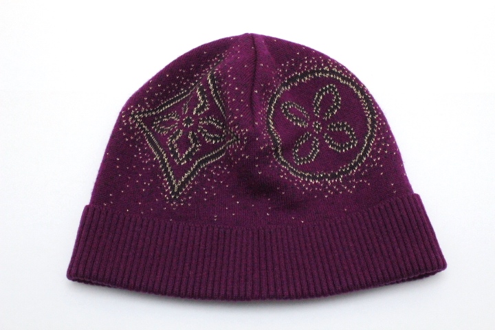 パープル紫ウール100%ルイヴィトン ポネコンスタンス パープル ニット帽