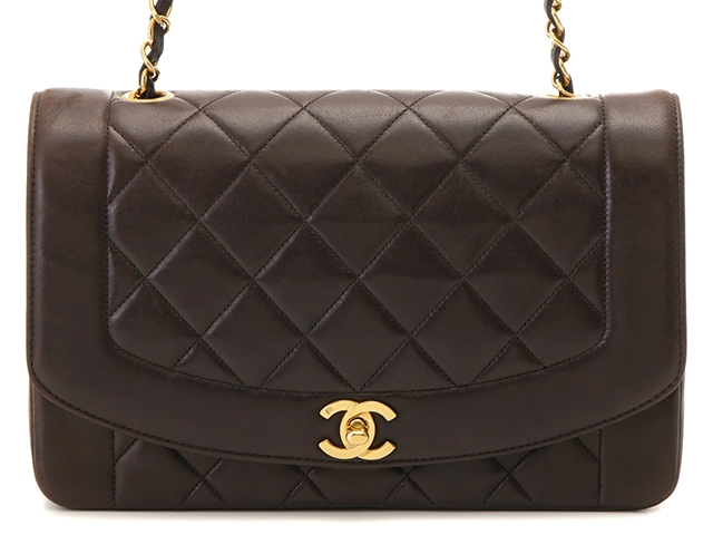 CHANEL シャネル ダイアナ マトラッセチェーンショルダー ラムスキン ブラック ゴールド金具【431】2144000201819 C  の購入なら「質」の大黒屋（公式）