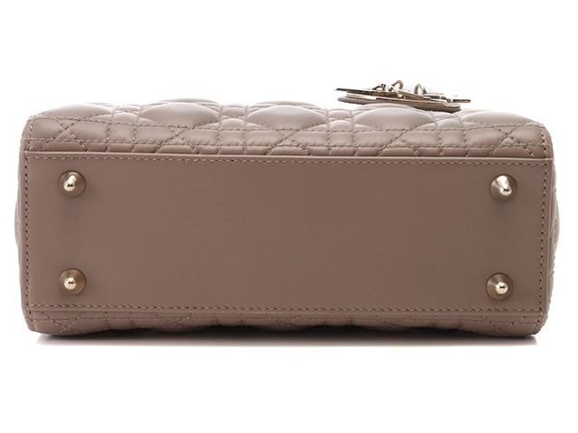 Dior　ディオール　カナージュレディーディオール　MYABC　スモール　グレージュ　ラム【430】2144000212297