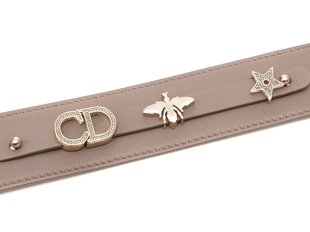 Dior　ディオール　カナージュレディーディオール　MYABC　スモール　グレージュ　ラム【430】2144000212297