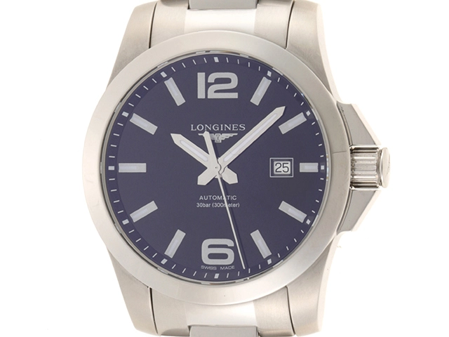 LONGINES ロンジン コンクエスト L.3.778.4.58.6 SS/SS 自動巻き メンズ ブラック【430】2144000214239  の購入なら「質」の大黒屋（公式）