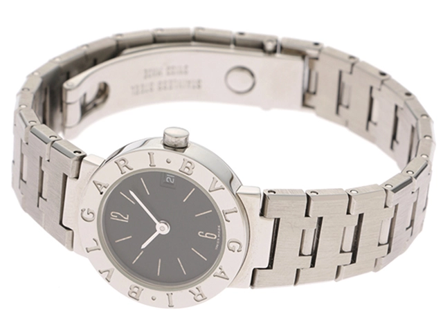BVLGARI ブルガリ　レディース クオーツ　ブルガリブルガリ BB23SSD ロゴ無し　ブラック文字盤 SS【472】HK