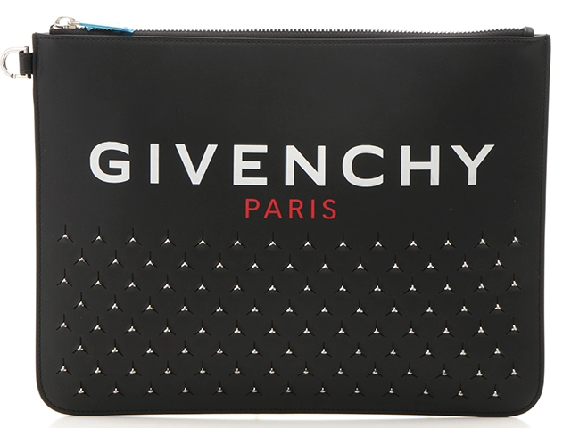 Givenchy　ジバンシィ　クラッチバッグ　スタッズ　ブラック　レザー【433】2144000218121
