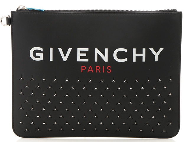 Givenchy ジバンシィ クラッチバッグ スタッズ ブラック レザー【472 