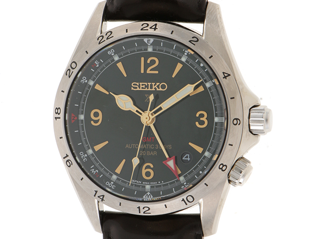 SEIKO セイコー 腕時計 2023年11月正規品 プロスペック アルピニストGMT SBEJ005 ステンレス/カーフ グリーン文字盤  メカニカル自動巻【472】SJ