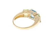 JEWELRY　ジュエリー　 リング　K18イエローゴールド　　ブルートパース　/ペリドット　/ダイヤモンド 　4.0g　　#10.5　　2144000227871　【472】H
