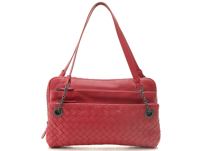 ボッテガヴェネタ　バニティ　ハンドバッグ　イントレチャート　レッド ボッテガヴェネタ バニティ ハンドバッグ イントレチャート レッド
