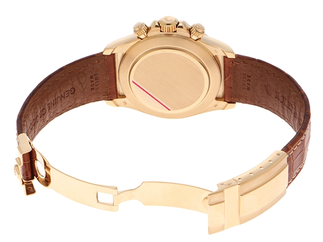 N番 ROLEX ロレックス 腕時計 コスモグラフ デイトナ 16518G 8Pダイヤモンドホワイト文字盤 逆6 K18イエローゴールド/クロコベルト 自動巻き【472】SJ