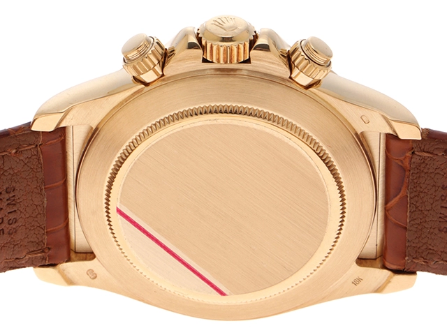 N番 ROLEX ロレックス 腕時計 コスモグラフ デイトナ 16518G 8Pダイヤモンドホワイト文字盤 逆6 K18イエローゴールド/クロコベルト 自動巻き【472】SJ