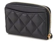 【ジャンク品】CHANEL ブラック ラムスキン　コインケース CHANEL - CHANEL シャネル ジップコインパース ブラック ココ
