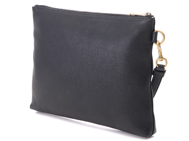 GUCCI　グッチ　ロゴプリント　クラッチバッグ　ブラック　レザー　572770　【436】　2144000230680
