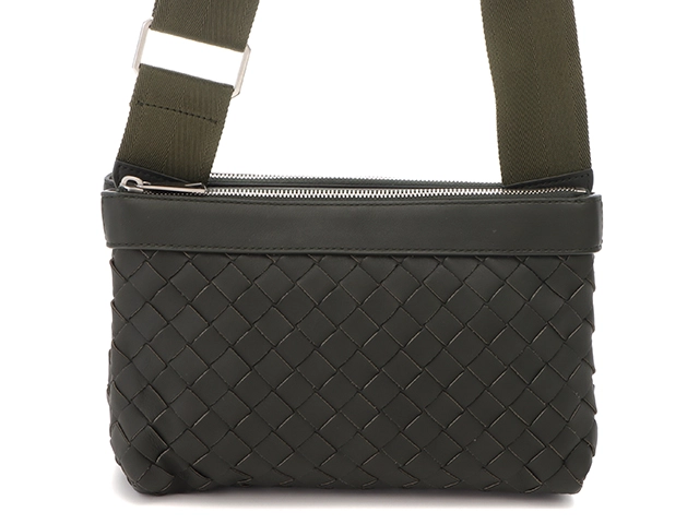 BOTTEGA VENETA ボッテガ・ヴェネタ イントレチャート デュオ ショルダーバッグ 651938 カーキ レザー  【460】2144000231007 の購入なら「質」の大黒屋（公式）