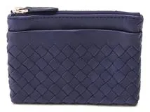 Bottega Venetaボッテガ・ヴェネタネイビー レザー コインケース